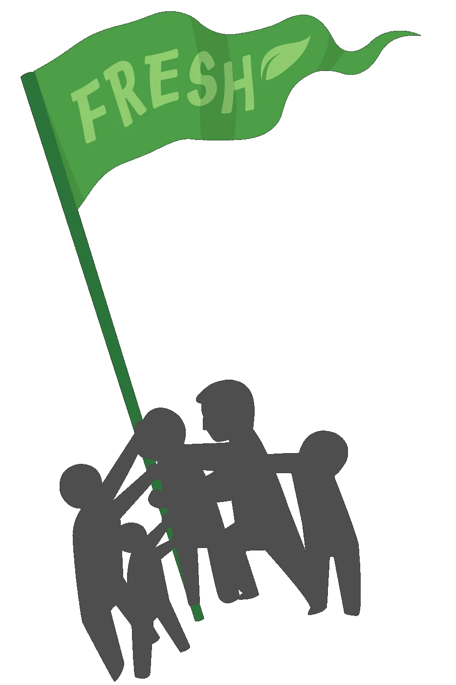 People holding The Fresh Revolution flag